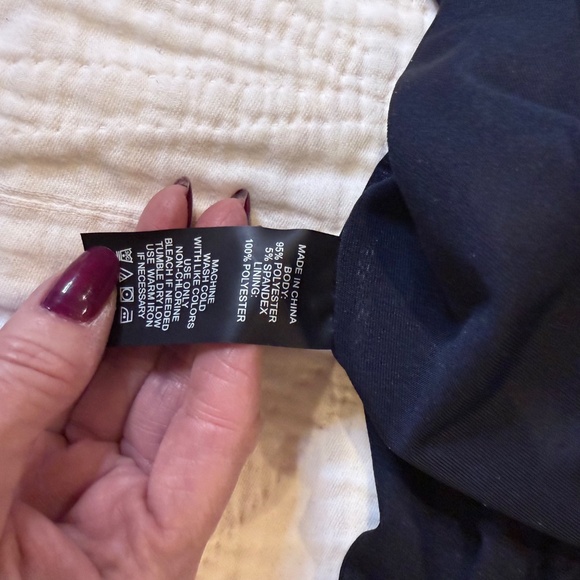 Vince Camuto navy & white polka dot dress women's size M Nordstrom - Picture 7 of 8